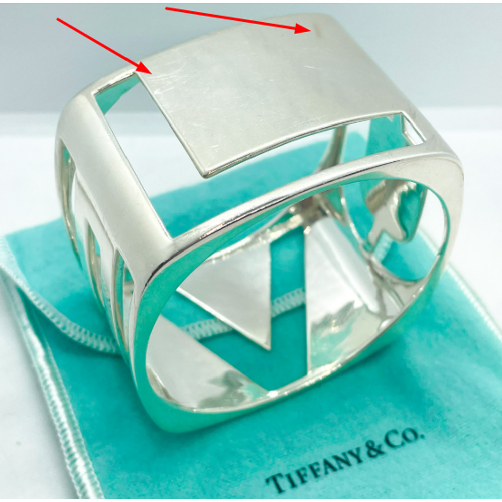 Tiffany & Co. Love Era Stencil Cuff Bangle Bracelet Silver Wrist Size 6.25-6.75" - Picture 5 of 16